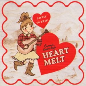 Heart Melt cover. Girl playing guitar with big heart